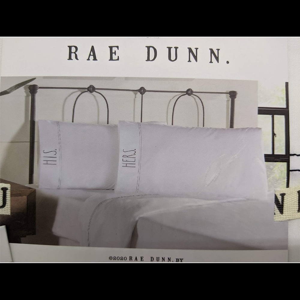 RAE DUNN His and Her pillow cases. NWOT